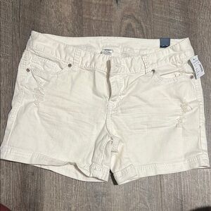 Maurices Women's White Denim Midi Shorts - Kaylee - NWT